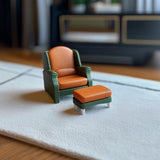 Dollhouse Armchair & Ottoman | 1:12 Scale Miniature Furniture | 3D Printed Modern Lounge Chair | Dollhouse Decor | Miniature Living Room Set
