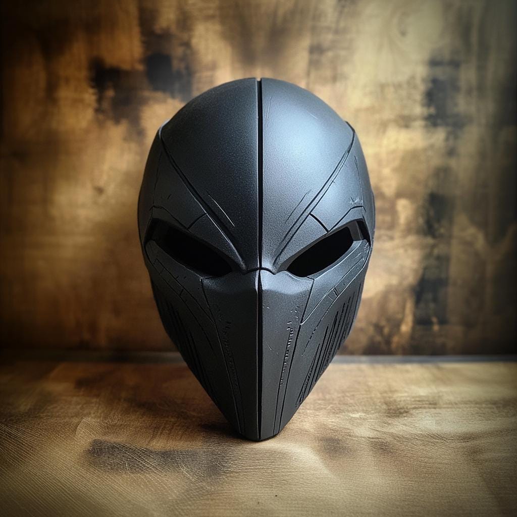 Futuristic Warrior Face Mask | Black 3D Printed Helmet | Cosplay Mask for Men | Tactical Sci-Fi Mask | LARP Armor | Halloween Costume Masks