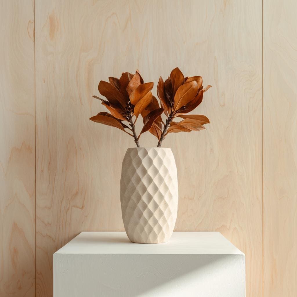 3D Printed Diamond Vase | Modern Geometric Plant Pot | Minimalist Decorative Vase | PLA Plastic Vase for Dried Flowers Boho Room Decor
