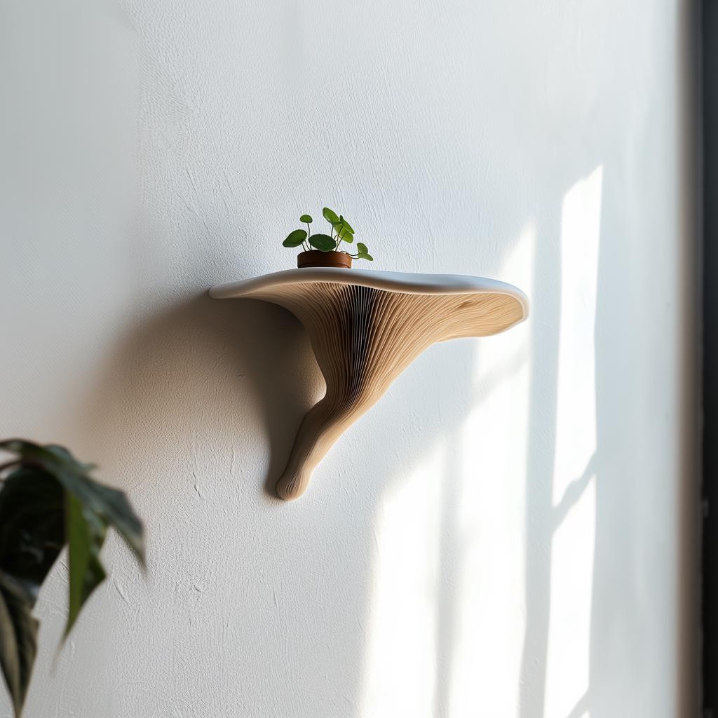 3D Printed Mushroom Shelf | Modern Floating Wall Shelf | Deadly Galerina Design
