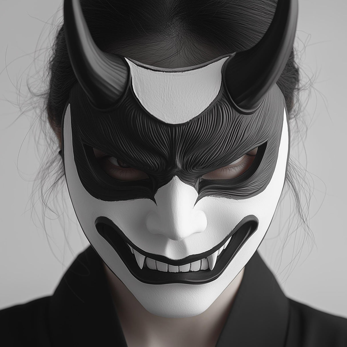 3D Printed Oni Mask | Japanese Demon Samurai Warrior Mask | Cosplay Fantasy Mask | Halloween Costume Mask | Noh Theater Mask | Samurai Mask