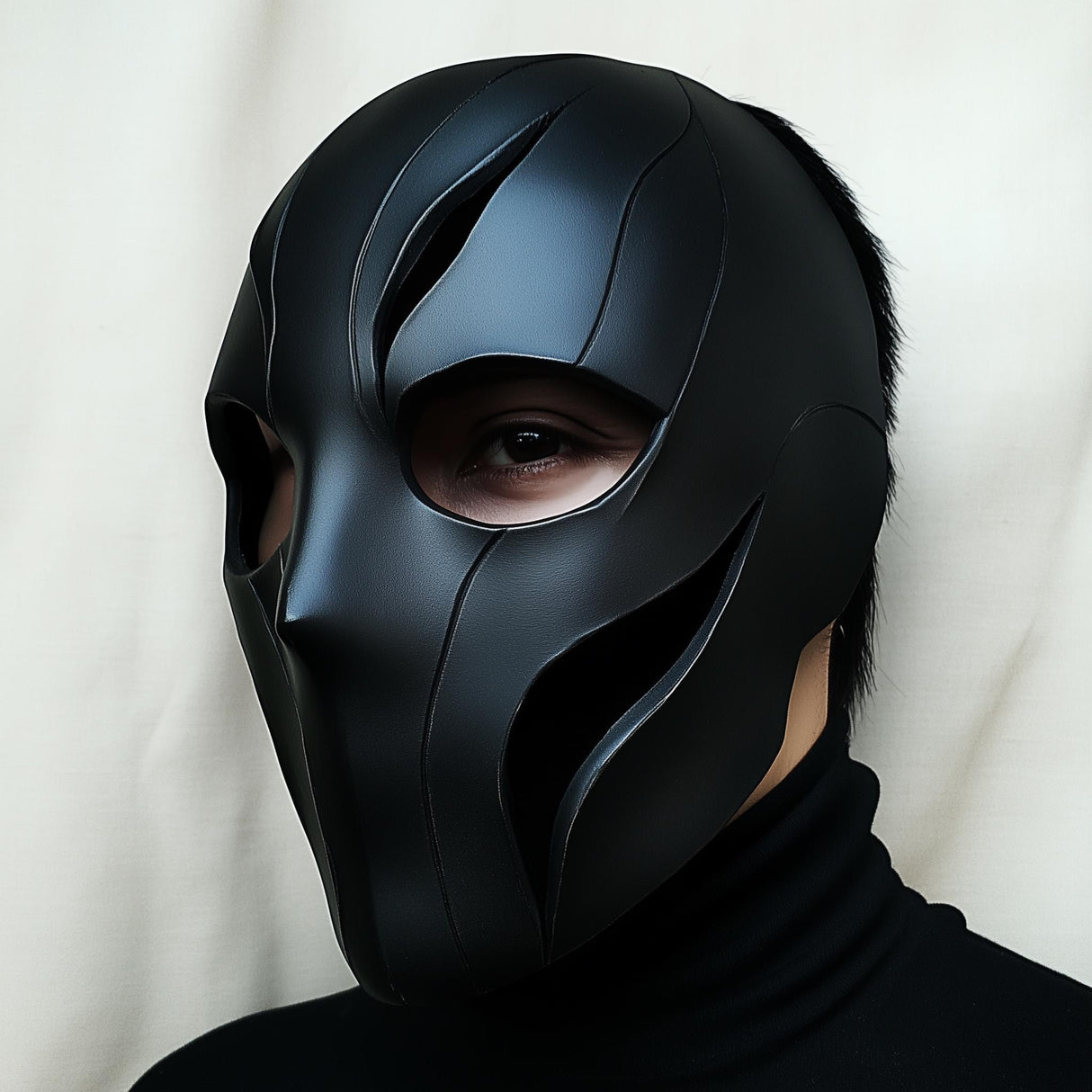 Black Tactical Face Mask | 3D Printed Full Face Mask for Men | Cyberpunk Costume Prop | Halloween Cosplay Mask | Matte Armor Mask