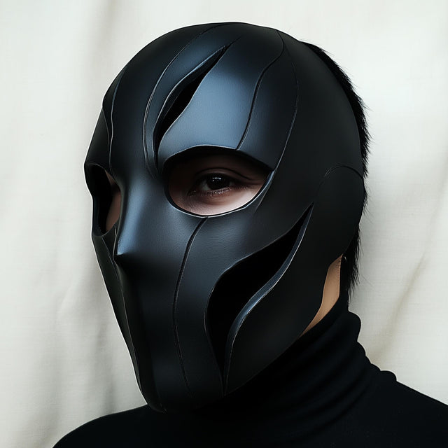 Black Tactical Face Mask | 3D Printed Full Face Mask for Men | Cyberpunk Costume Prop | Halloween Cosplay Mask | Matte Armor Mask