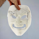 Full Oni Samurai Mask | 3D Printed Demon Mask | Japanese Warrior Cosplay | White Oni Mask | Halloween Costume | Scary Face Mask Gift for Him