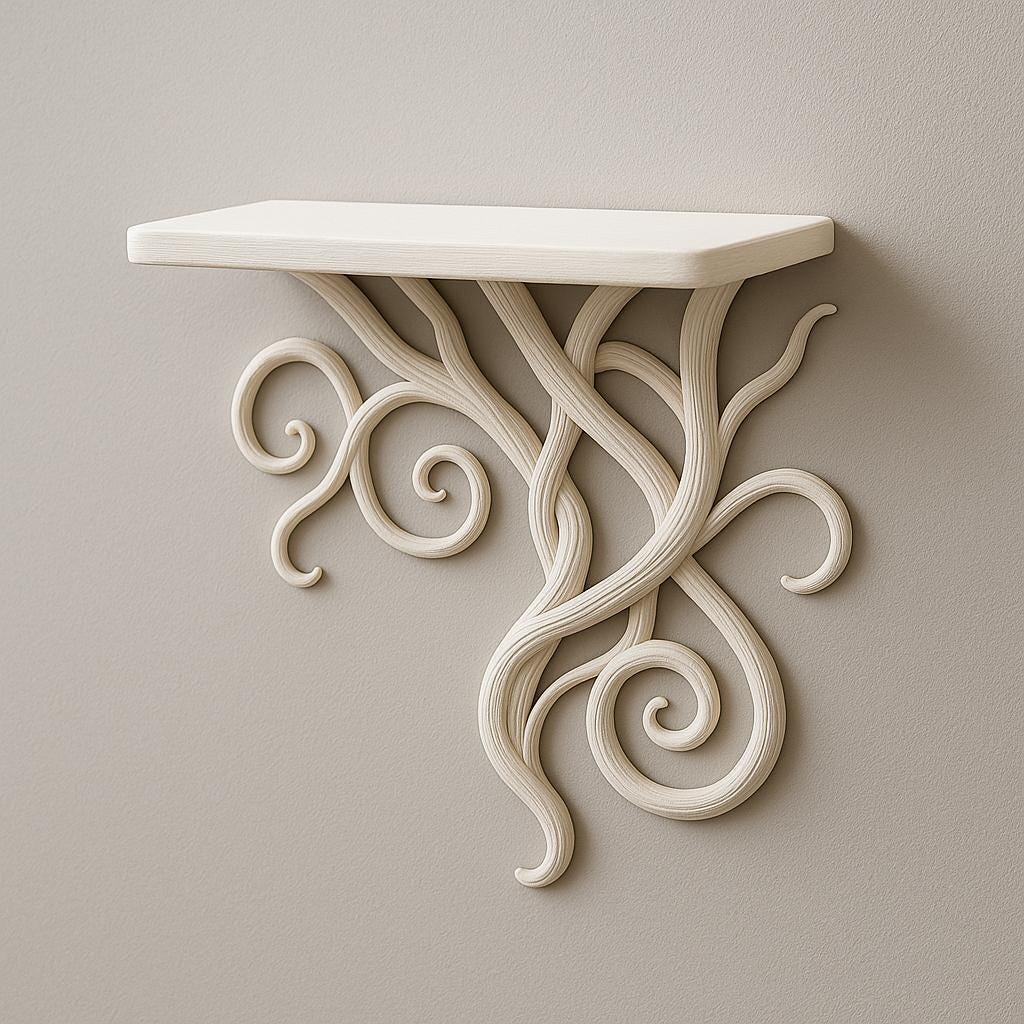 3D Printed Vine Wall Shelf | Botanical-Inspired Floating Shelf | Organic Art Decor | Nature Shelf Accent | Whimsical Wall Art Display