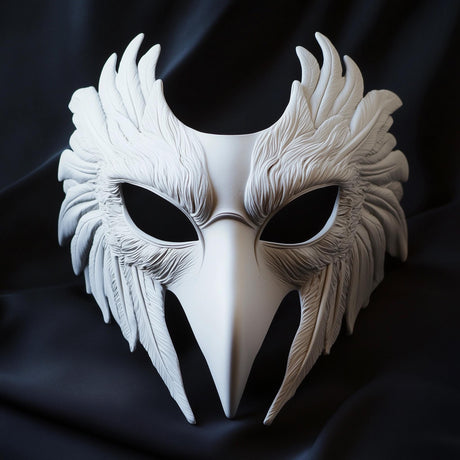 Bird Mask | Feathered Raven Cosplay Mask | Halloween Costume Mask