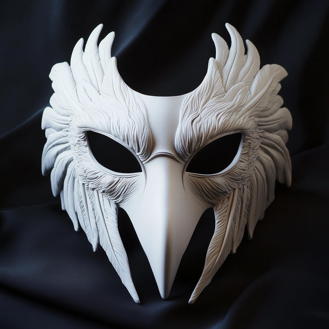 Bird Mask | Feathered Raven Cosplay Mask | Halloween Costume Mask