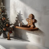 3D Printed Gingerbread Man Wall Shelf | Modern Christmas Floating Shelf Design | Unique Holiday Home Decor