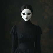3D printed Victorian phantom mask with a haunting full-face silhouette and Gothic detailing.