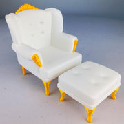 Dollhouse Sofa & Ottoman | 1:12 Scale Miniature Furniture | 3D Printed Victorian Chair