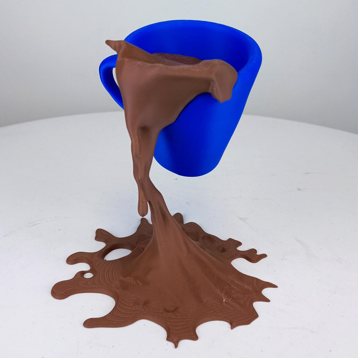 Floating Spilling Coffee Cup | 3D Printed Coffee Illusion Sculpture Kitchen Decor | Coffee Bar Display Optical Illusion Unique Lover Gift