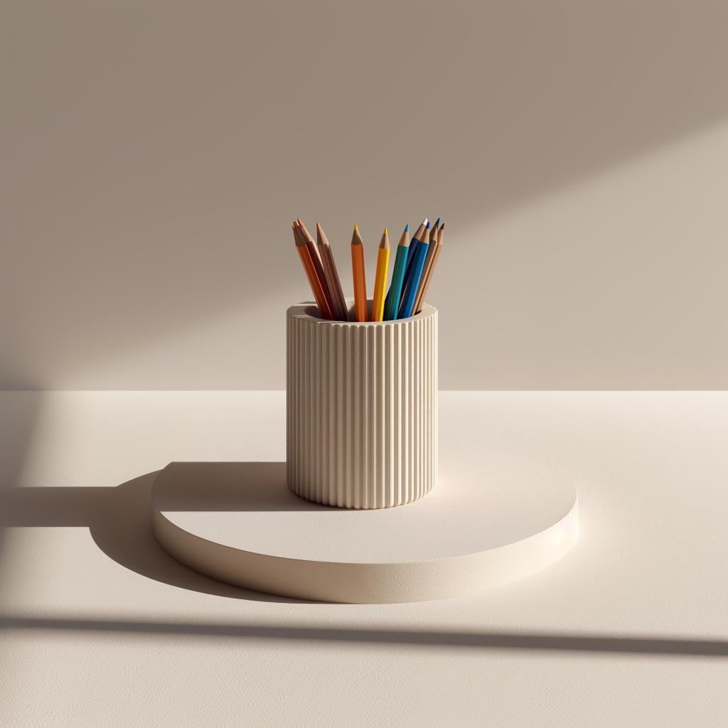 3D Printed Pencil Holder | Modern Ribbed Desk Organizer | Minimalist Pen Cup | PLA Plastic Holder | Office Decor | Unique School Gift