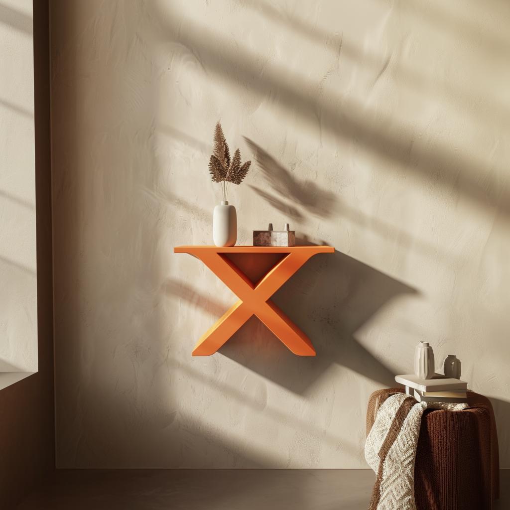 3D Printed X-Shaped Wall Shelf | Modern Floating Shelf with Geometric Design | Minimalist Wall Decor Accent for Stylish Home Interiors