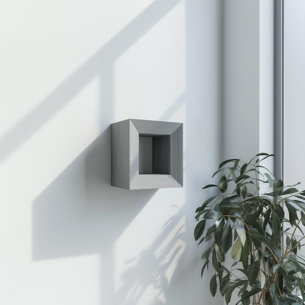 3D Printed Geometric Wall Shelf | Modern Minimalist Floating Shelf Design | Unique Square Shape Decor | Contemporary Home Wall Accent