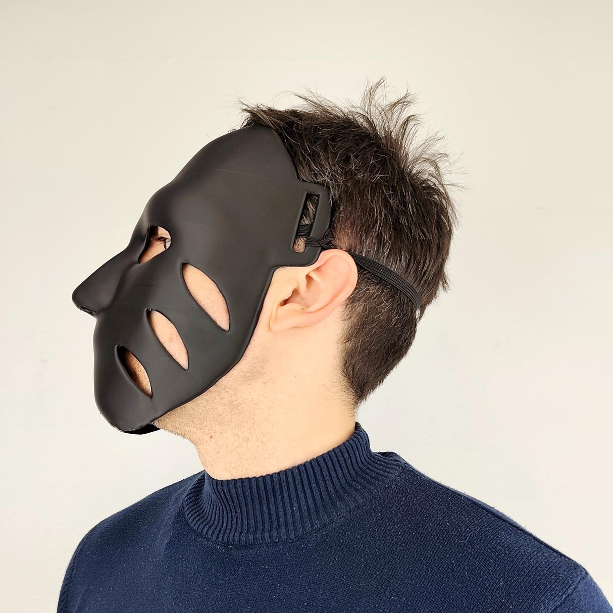 Black 3D Printed Face Mask | Lightweight Cosplay Mask | Horror Costume Mask | Halloween Accessory | Unique Gift for Him or Her