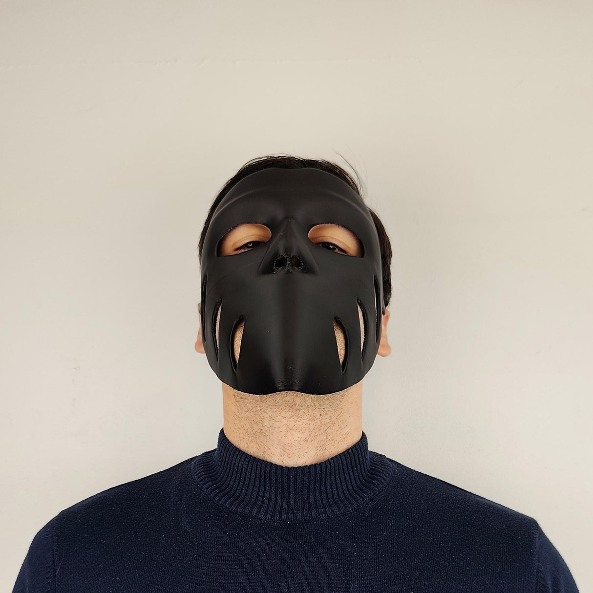 Black 3D Printed Face Mask | Lightweight Cosplay Mask | Horror Costume Mask | Halloween Accessory | Unique Gift for Him or Her