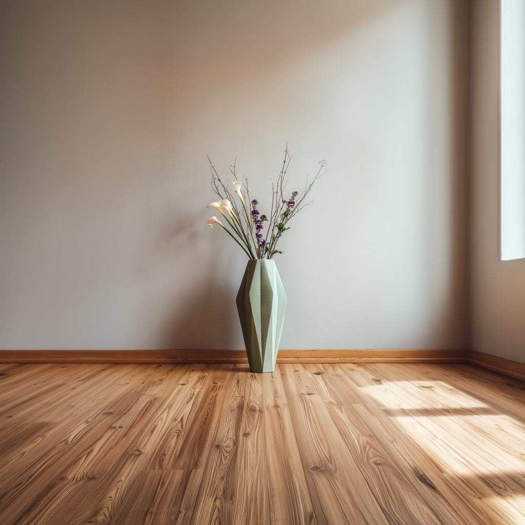 3D Printed Vase | Modern Geometric Faceted Planter | Minimalist Decorative Vase for Dried Flowers | Home Decor | Original Gift for Her