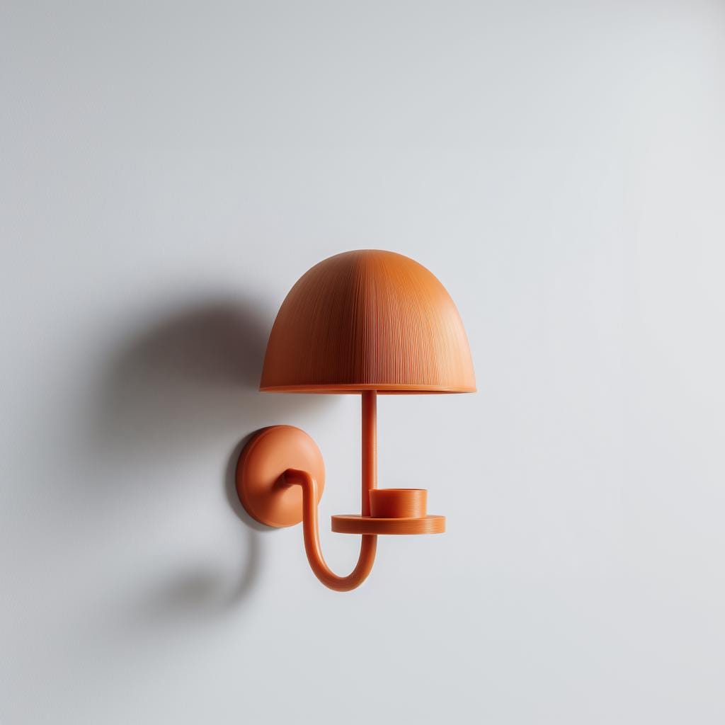 3D Printed Mushroom Sconce Candle Holder | Minimal Floating Dome Shelf Accent | Modern Wall Decor Piece for Cozy Bedroom Hallway and Home