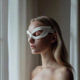 3D Printed Futuristic Eye Mask Glasses | Minimal Sculptural Statement Accessory | Cosplay Costume Party and Modern Fashion Photoshoot Prop