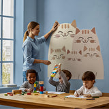 Cute Cat Family Wall Decal | Nursery Cat Stickers