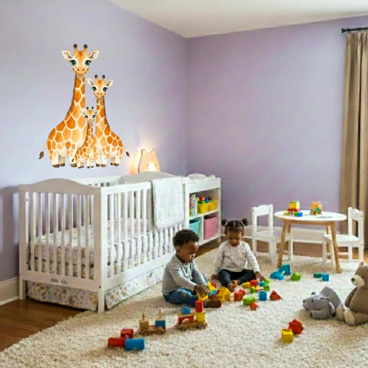 Giraffe Family Wall Decal | Safari Nursery Decor
