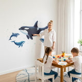 Whale Wall Decal | Ocean Nursery Decor | Dolphin Wall Sticker | Sea Life Mural | Kids Playroom Art