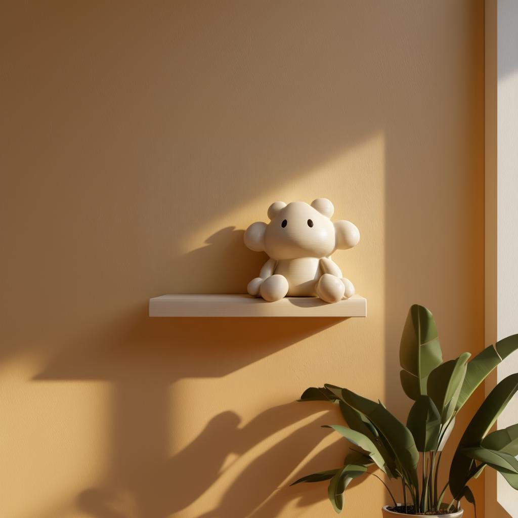 3D Printed Cute Creature Wall Shelf | Kawaii Blob Character Floating Ledge | Minimal Kids Room Display Shelf for Nursery and Playroom Decor