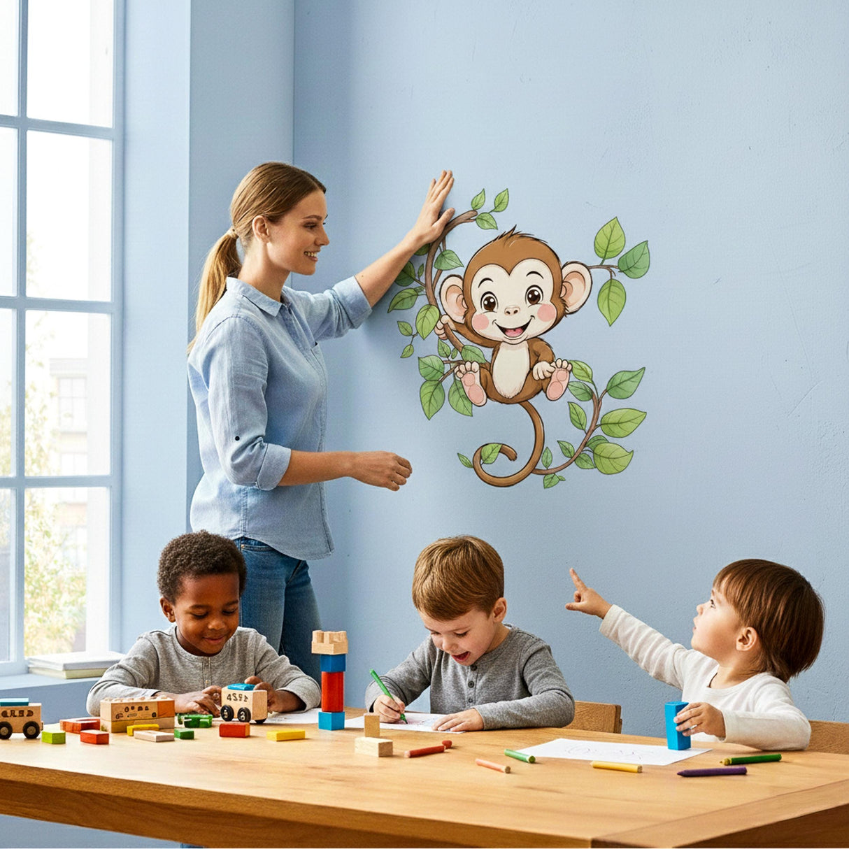 Monkey Wall Decal | Jungle Nursery Decor