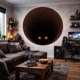 3D Mystery Tunnel Wall Decal | Spooky Eyes Wall Mural