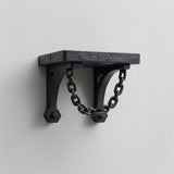 3D Printed Chain Support Wall Shelf | Industrial Gothic Floating Ledge | Dark Minimalist Shelf for Loft, Gaming Room or Modern Interior