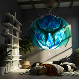 3D Blue Fire Dragon Wall Decal | Epic Fantasy Portal Mural for Teen Boys Room