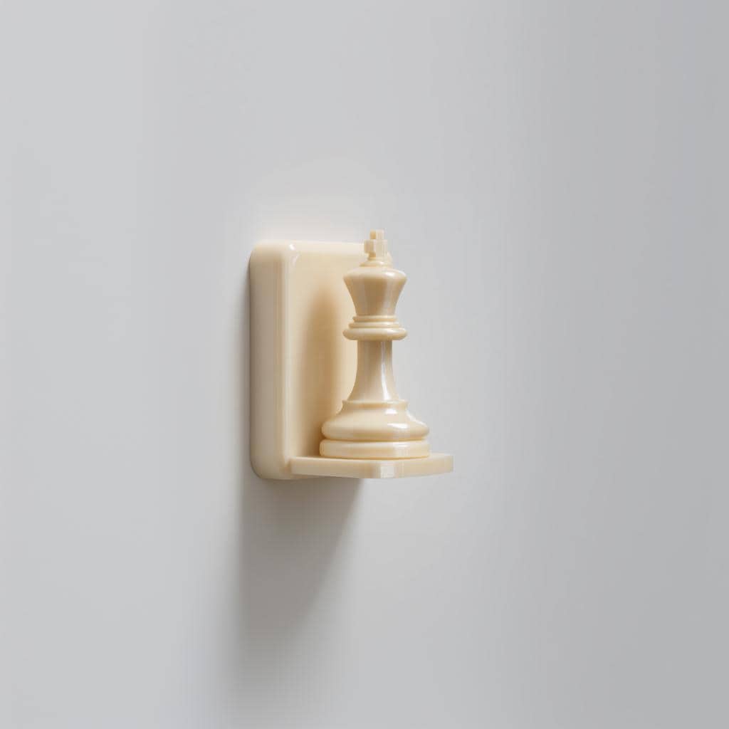 3D Printed Chess King Wall Shelf | Classic Strategy Floating Ledge | Minimal Board Game Decor for Office, Study, Library or Gaming Room