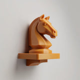 3D Printed Chess Knight Wall Shelf | Classic Strategy Floating Ledge with Horse Head | Board Game Decor for Office, Study or Gaming Room