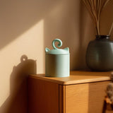 3D Printed Cute Cat Pet Urn with Tail Lid Handle | Minimal 3D Printed Cremation Urn for Pets | Soft Modern Memorial Decor for Shelf