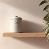 3D Printed Minimalist Pet Cremation Urn with Paw Print | Modern 3D Printed Memorial Urn for Pets | Simple Neutral Remembrance Decor
