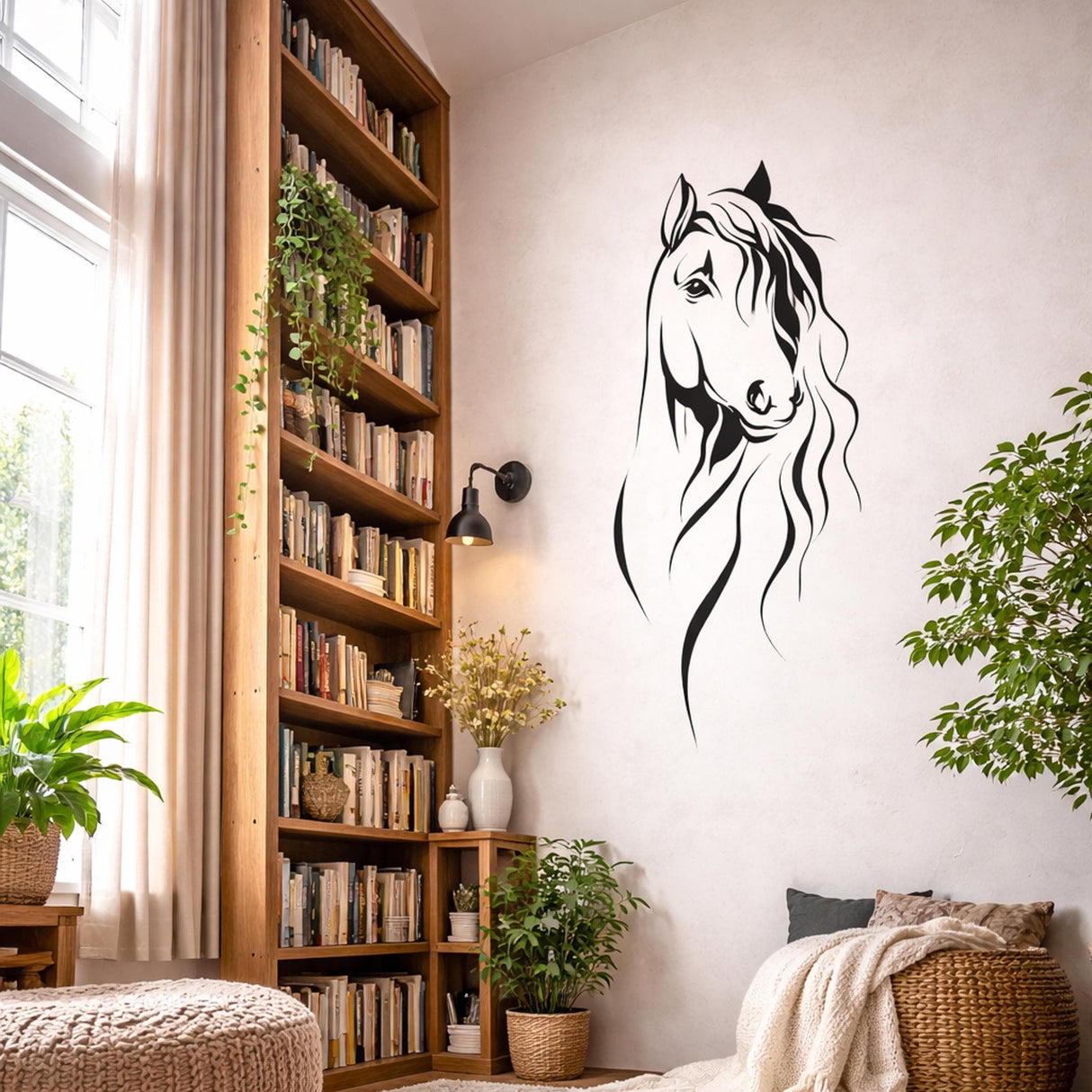 Minimalist Horse Decal | Equestrian Line Art | Modern Farmhouse Decor | Horse Silhouette Sticker | Minimalist Animal Wall Art | Horse Head
