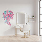 Sea Turtle Wall Decal | Tropical Floral Wall Sticker | Coastal Nursery Decor | Ocean Life Vinyl Art | Bathroom Wall Decor | Hibiscus Turtle