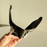 Two-Color Oni Half Face Mask | 3D Printed Demon Mask | Cosplay Samurai Mask