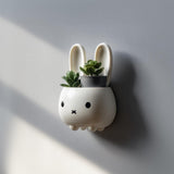 Cute Bunny Wall Shelf Decor | 3D Printed Kawaii Animal Planter | Minimal Modern Nursery Accent for Cozy and Scandinavian Interiors