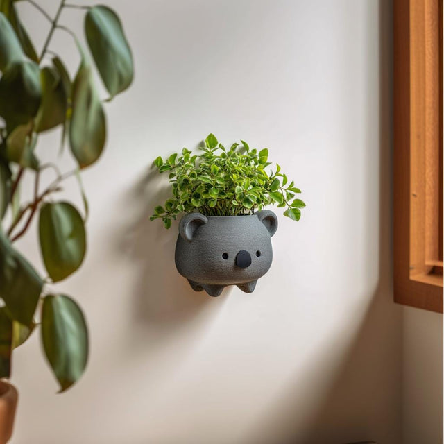 Alternate product view of 3D Printed Koala Wall Planter.