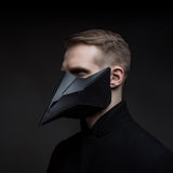 3D Printed Dark Techno Raven Mask | 3D Printed Wearable Beak Mask | Cyber Gothic Plague Doctor Style Mask for Cosplay and Displays