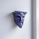3D Printed Fantasy Guardian Mask Wall Shelf | Gothic Stone Face Display Ledge for Dungeon Room, Gaming Setup, Medieval Wall Art Home Decor