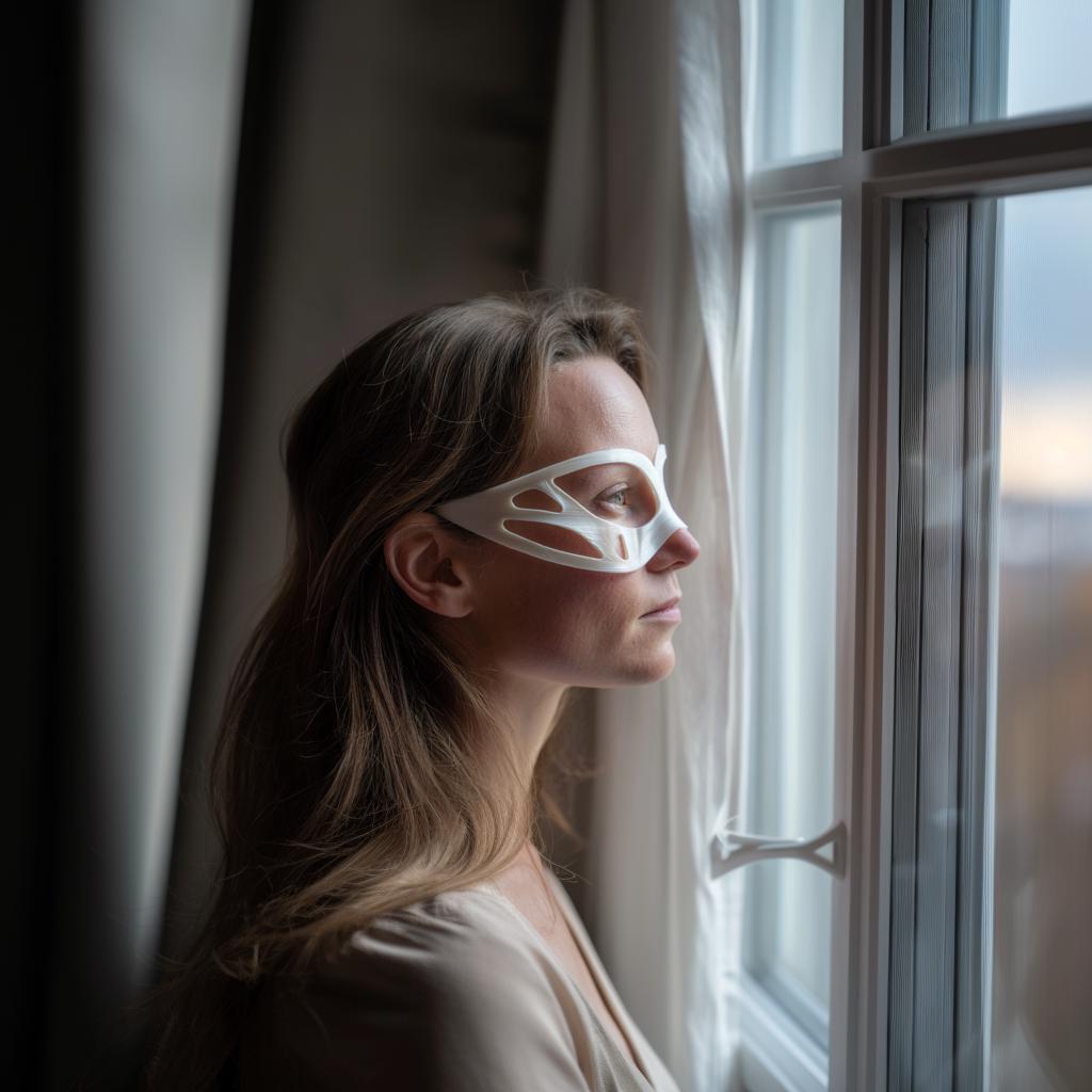 Minimal Contour Eye Mask | 3D Printed Futuristic Side Profile Visor with Cutout Panels | Cosplay Costume Accessory, Festival Wearable Art