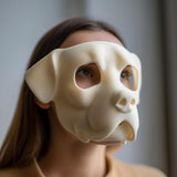 3D Printed Bulldog Face Mask | Minimalist Dog Mask for Adults | Unique Animal Cosplay Accessory