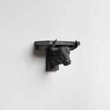 3D Printed Bull Head Wall Shelf | Zodiac Taurus Floating Ledge | Dark Animal Decor for Gothic Interiors, Astrology Lovers and Statement Wall