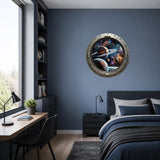 Space Porthole Wall Vinyl Decal | 3D Galaxy Planets Window Sticker | Sci Fi Spaceship Wall Art | Kids Room Teen Bedroom Decor