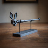 Rabbit Skull Magic Wand with Stand | 3D Printed Fantasy Wizard Wand Prop for Cosplay | Gothic Collector Decor Accessory for Adults Only