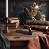Raven Magic Wand with Display Stand | 3D Printed Fantasy Wizard Wand Prop for Cosplay | Gothic Collector Desk Decor Piece