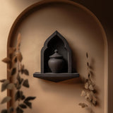 Gothic Wall Mounted Memorial Shelf with Urn | 3D Printed Pet Ashes Keepsake Display for Dark Fantasy Interior Decor Accent Piece Wall Art