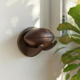 3D Printed Football with Wall Mount Display Holder | Floating Sports Ball Decor for Modern Bedroom Office or Game Room